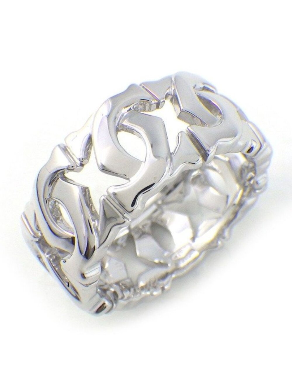 Cartier Ring Entrelace C2 2C Logo 18k White Gold